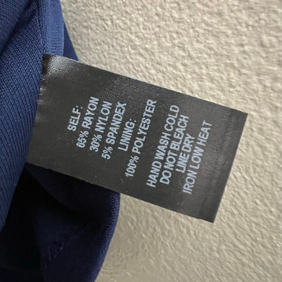 Lulus Bon Appetit Skater Dress XS Navy Fit & Flare A-Line V-Neck Ponte NEW Chic - Picture 6 of 11